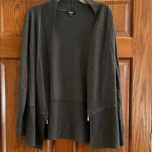Premise Studio Charcoal Ribbed Cardigan
